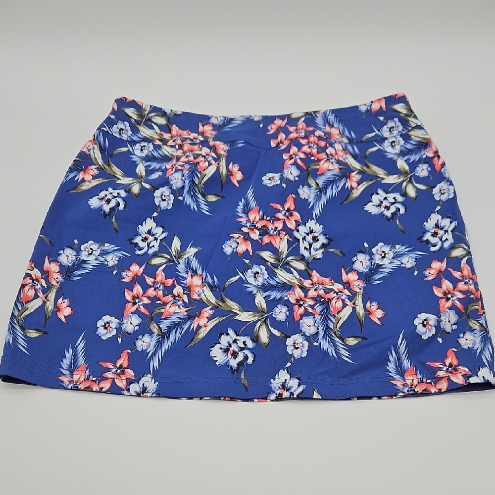 Mario Serrani Blue Floral Women's Skort Size Large - Picture 7 of 8